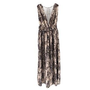 Elegant Snake Print Maxi Dress